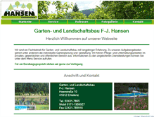 Tablet Screenshot of hansen-galabau.de